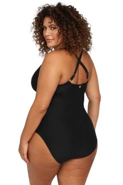 One Pieces Recycled Hues Black Raphael E/F Underwire One Piece