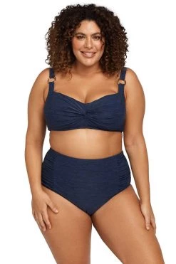 Bottoms Mélange Navy Botticelli High Waist Swim Pant - Final Sale