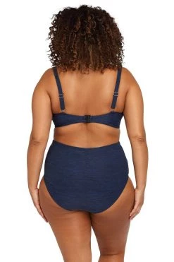 Bottoms Mélange Navy Botticelli High Waist Swim Pant - Final Sale