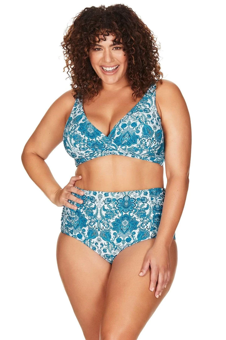 Arabesque Blue Delacroix Bikini Top - Final Sale Bikini Tops