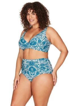 Arabesque Blue Delacroix Bikini Top - Final Sale Bikini Tops