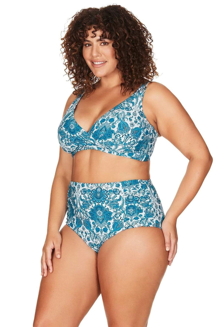 Arabesque Blue Delacroix Bikini Top - Final Sale Bikini Tops