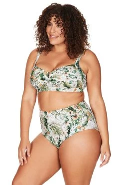 Viva La Eden Green Botticelli High Waist Swim Pant - Final Sale Bottoms