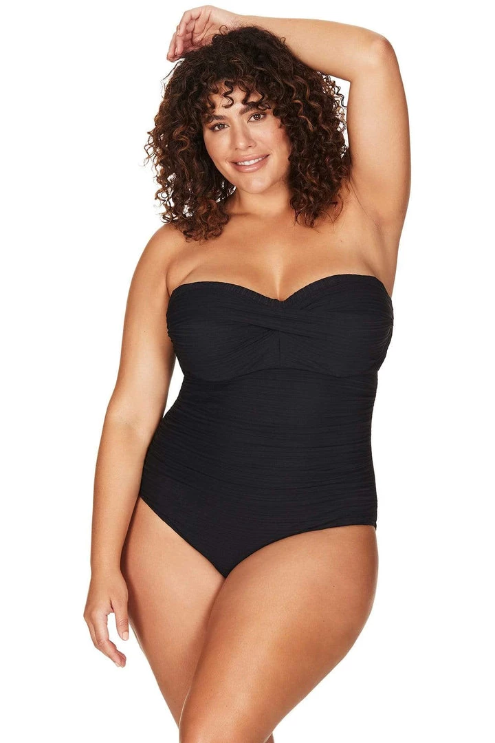 Aria Black Botticelli Underwire Bandeau One Piece One Pieces