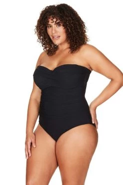 Aria Black Botticelli Underwire Bandeau One Piece One Pieces
