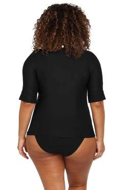 Recycled Hues Black Seurat Short Sleeve Sunsafe Top