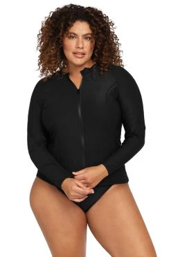 Recycled Hues Black Seurat Sunsafe Long Sleeve Top