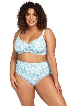 Plein Air Blue Monet Soft Cup Underwire Bikini Top - Final Sale Bikini Tops
