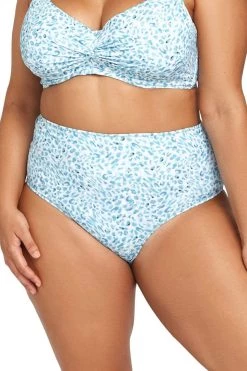 Collections Figaro Blue Mondrian Reversible High Waist Swim Pant - Final Sale