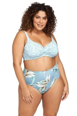 Collections Figaro Blue Mondrian Reversible High Waist Swim Pant - Final Sale