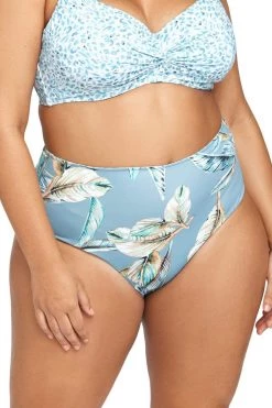 Collections Figaro Blue Mondrian Reversible High Waist Swim Pant - Final Sale