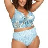 Figaro Blue Cezanne Midriff Bikini Top - Final Sale Bikini Tops