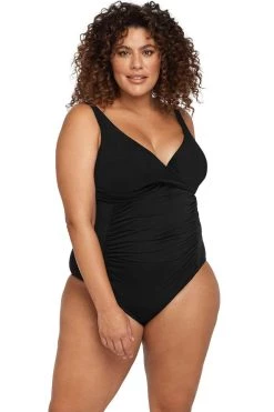 Natare Black Chlorine Resistant Delacroix One Piece