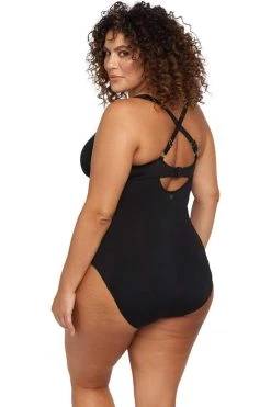 Natare Black Chlorine Resistant Delacroix One Piece