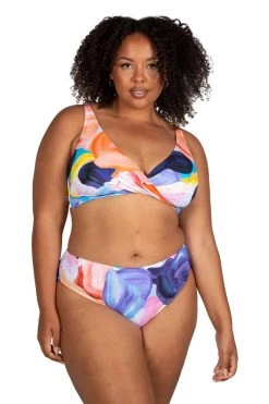 New Arrivals Arte A La Rue Purple Monet Curve Fit Mid Rise Swim Pant