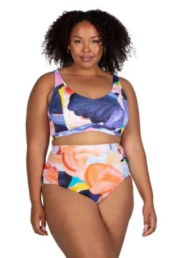 Arte A La Rue Purple Botticelli High Waist Swim Pant New Arrivals