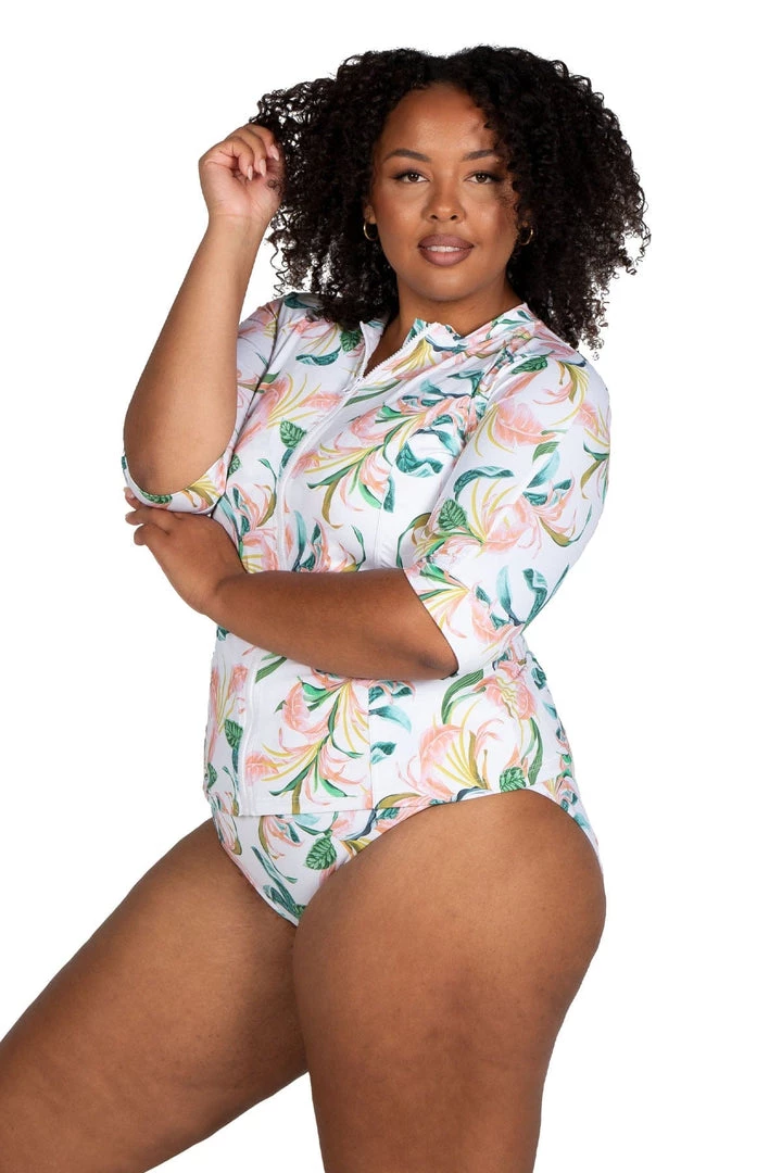 New Arrivals April Spritz White Seurat Short Sleeve Sunsafe Top