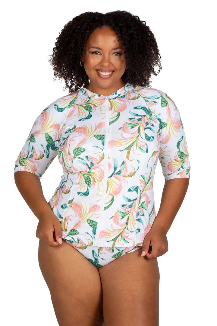 New Arrivals April Spritz White Seurat Short Sleeve Sunsafe Top