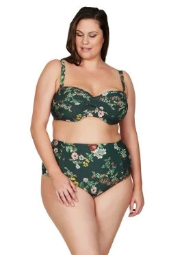 Neo Kimono Green Botticelli High Waist Swim Pant - Final Sale Bottoms