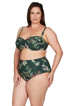 Neo Kimono Green Botticelli High Waist Swim Pant - Final Sale Bottoms