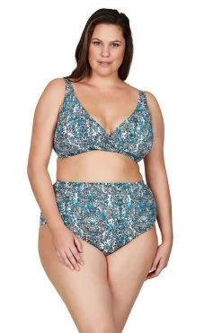 Bottoms Fez Prana Blue Botticelli High Waist Swim Pant - Final Sale