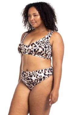 Bottoms Saphare Animal Monet Curve Fit Mid Rise Swim Pant
