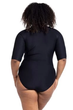 Recycled Hues Black Seurat Sunsafe Short Sleeve Sun Suit