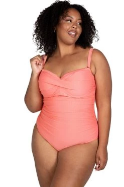 Allegro Pink Botticelli Underwire Bandeau One Piece One Pieces