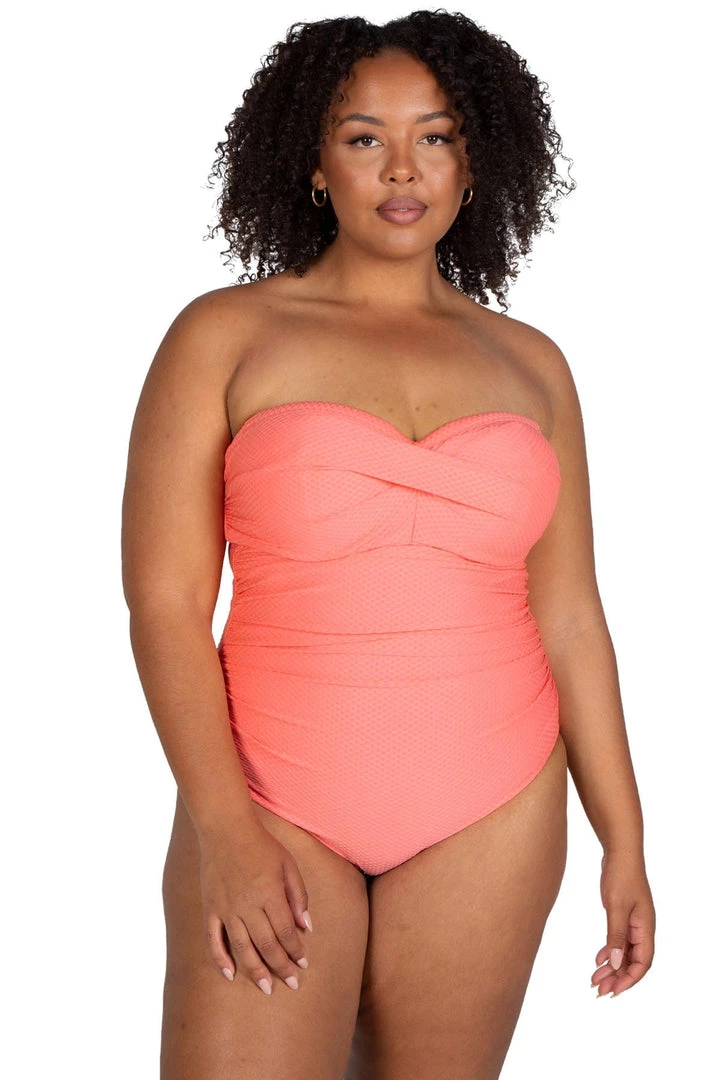 Allegro Pink Botticelli Underwire Bandeau One Piece One Pieces