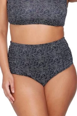 Bottoms Zig Zag Black Botticelli High Waist Swim Pant