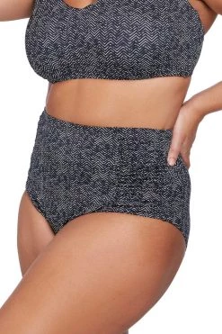 Bottoms Zig Zag Black Botticelli High Waist Swim Pant