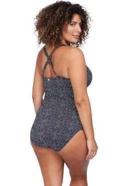 Zig Zag Black Raphael E/F Underwire One Piece