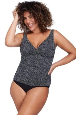 Tankini Tops Zig Zag Black Delacroix Tankini Top