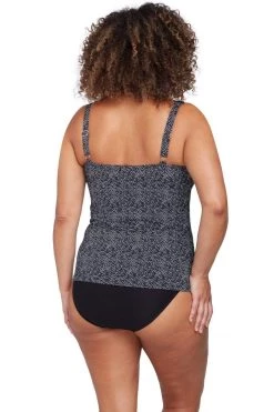Tankini Tops Zig Zag Black Raphael E/F Underwire Tankini Top