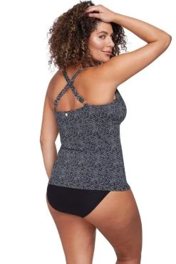 Tankini Tops Zig Zag Black Raphael E/F Underwire Tankini Top
