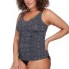 Tankini Tops Zig Zag Black Raphael E/F Underwire Tankini Top