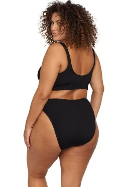 Collections Arte Black Kahlo Crinkle Fabrication One Size Bikini Set