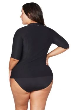 Recycled Hues Black Seurat Short Sleeve Sunsafe Top