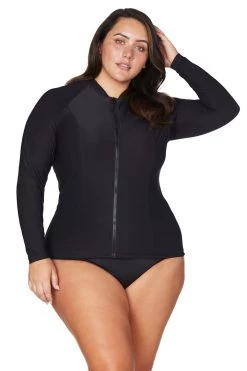 Recycled Hues Black Seurat Sunsafe Long Sleeve Top