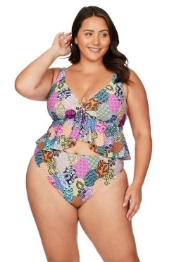 Salmagundi Multi Chagall Midriff Bikini Top New Arrivals