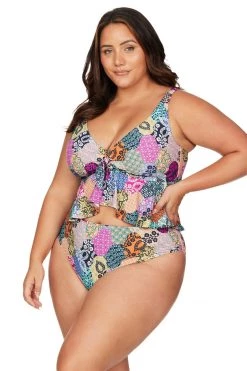 New Arrivals Salmagundi Multi Monet Curve Fit Mid Rise Swim Pant