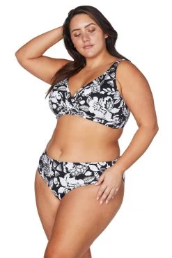 Cantata Forte Black Monet Curve Fit Mid Rise Swim Pant - Final Sale Bottoms