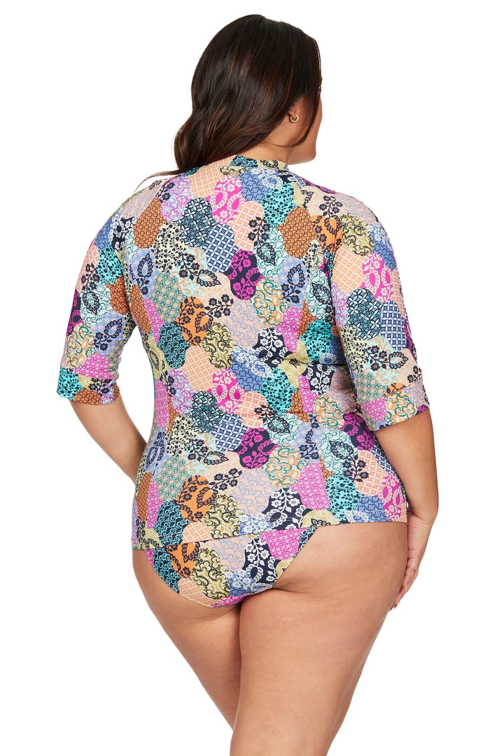 Salmagundi Multi Seurat Short Sleeve Sunsafe Top