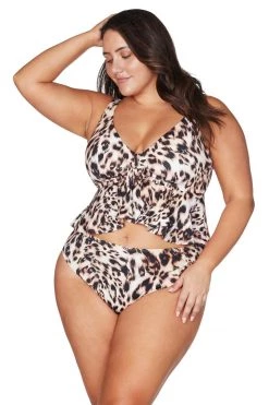 Bikini Tops Saphare Animal Chagall Midriff Bikini Top