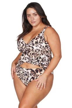 Bottoms Saphare Animal Monet Curve Fit Mid Rise Swim Pant