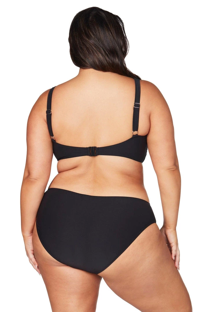 Bottoms Recycled Hues Black Monet Curve Fit Mid Rise Swim Pant