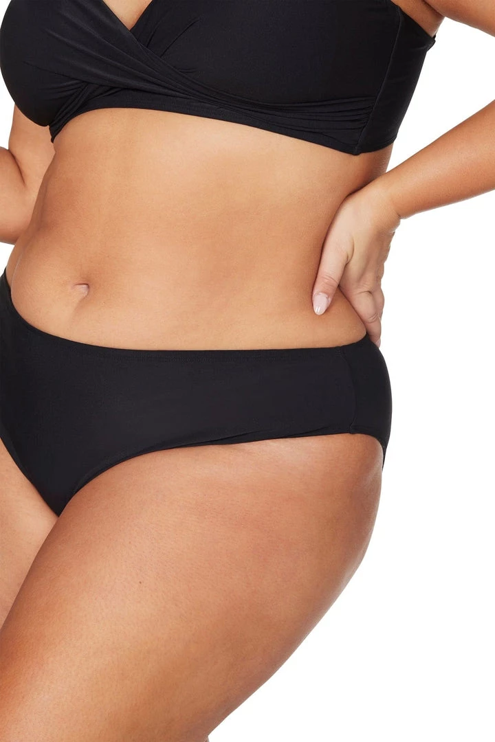 Bottoms Recycled Hues Black Monet Curve Fit Mid Rise Swim Pant