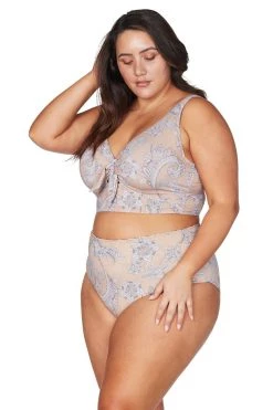 Bikini Tops Vivaldi's Verse Paisley Cezanne Midriff Underwire Bikini Top