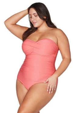 Allegro Pink Botticelli Underwire Bandeau One Piece One Pieces