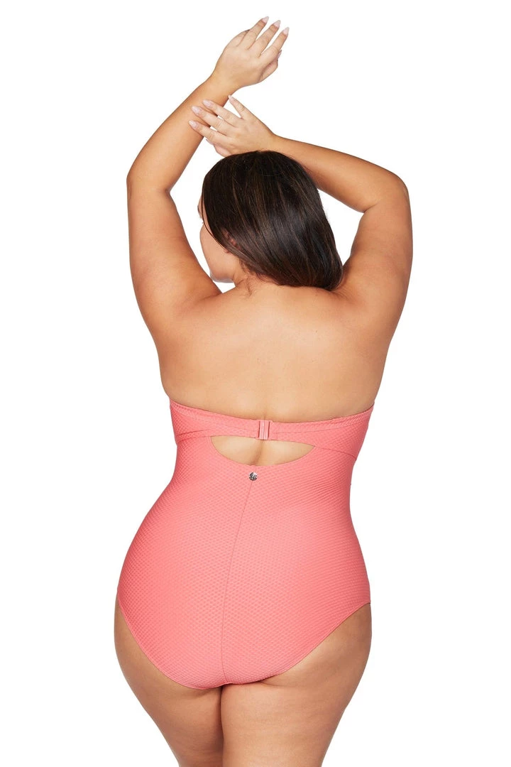 Allegro Pink Botticelli Underwire Bandeau One Piece One Pieces